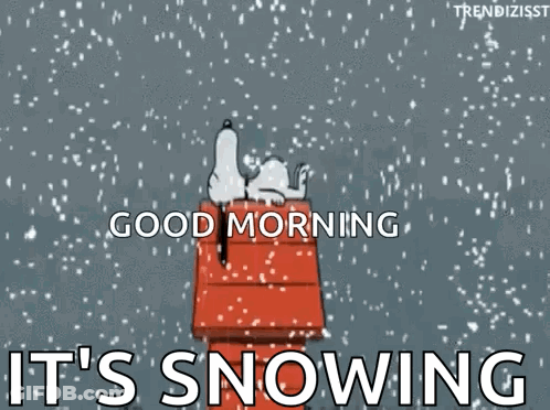 Snoopy On Chimney Saying Good Morning GIF