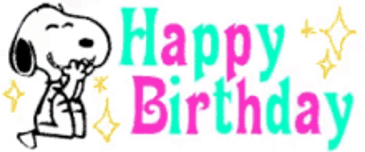 Snoopy Peanuts Happy Birthday With Sparkles GIF