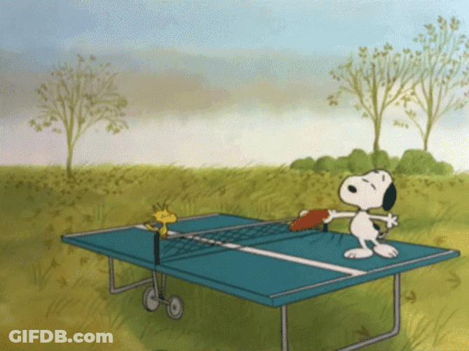 Snoopy Ping Pong One On One GIF
