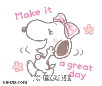 Snoopy Pink Bow Flowers Make It A Great Day GIF