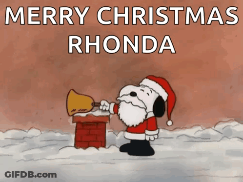 Snoopy Playing Bell Merry Christmas Rhonda GIF