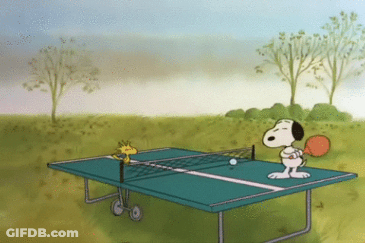 Snoopy Playing Table Tennis GIF