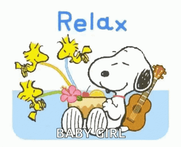 Snoopy Relax Baby Girl GIF