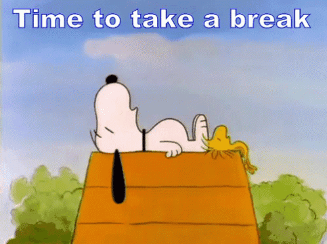 Snoopy Relaxing Taking Pause GIF