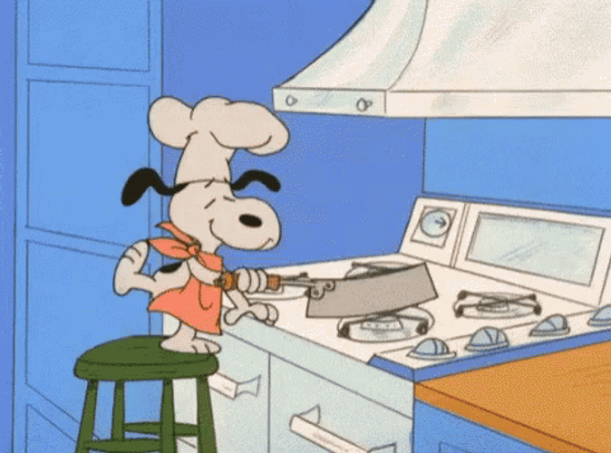 Snoopy Roast Jiffy Popcorn GIF