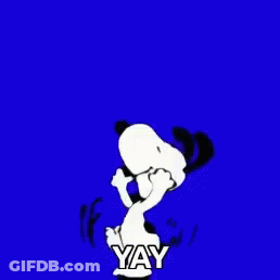 Snoopy Running With Yay GIF