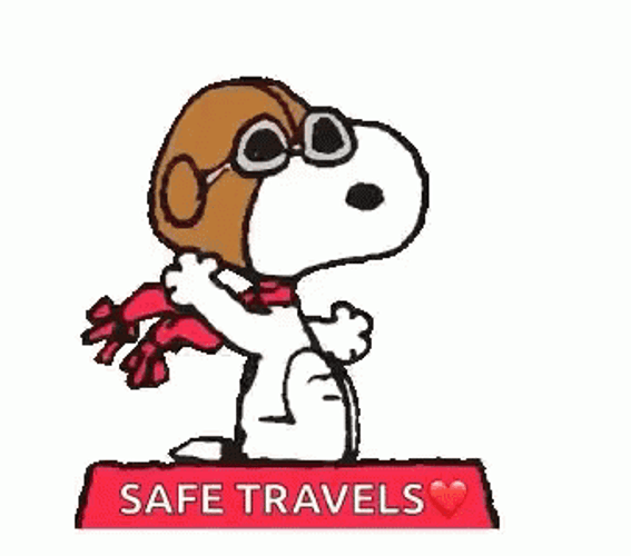 Snoopy Safe Travel GIF