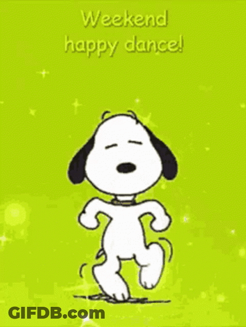 Snoopy Saturday Dancing Hop GIF