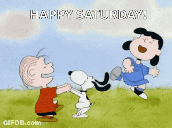Snoopy Saturday Dancing With Friends GIF