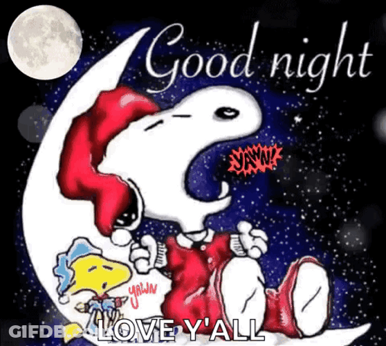 Snoopy Saturday Good Night GIF