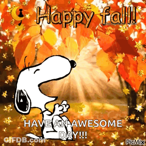 Snoopy Saying Happy Fall GIF