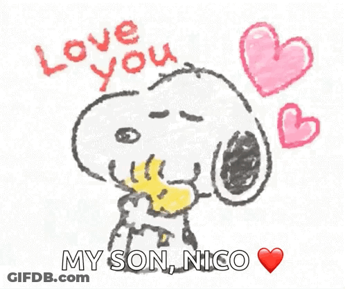 Snoopy Saying Love You My Son Nico GIF