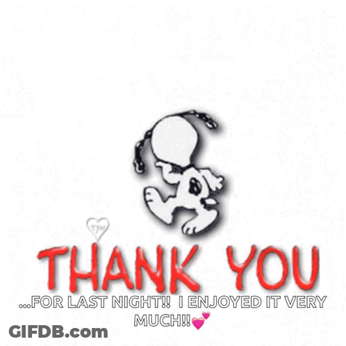 Snoopy Saying Thank You For Last Night GIF