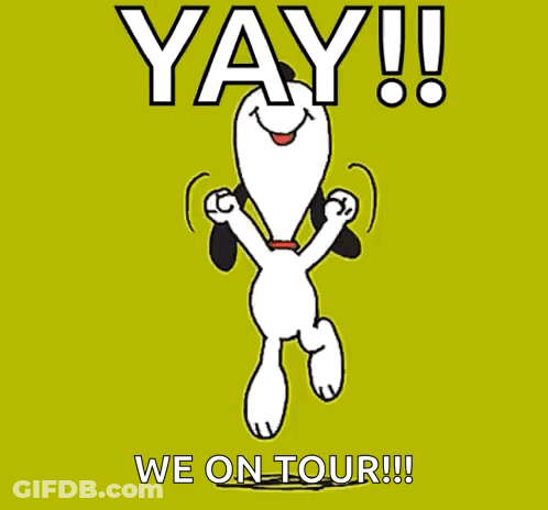 Snoopy Saying Yay We On Tour GIF