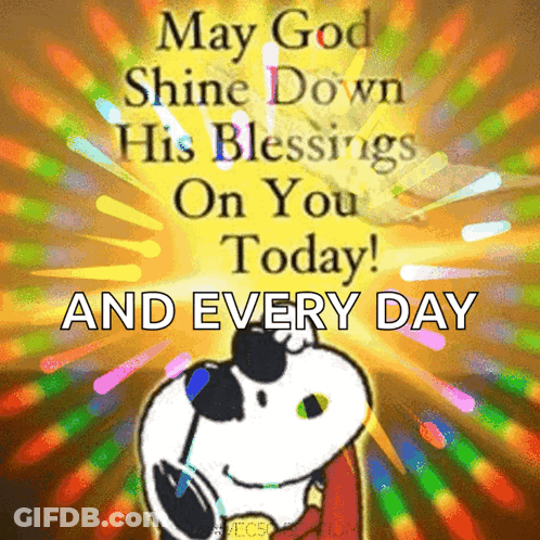 Snoopy Says May God Shine Down His Blessings GIF