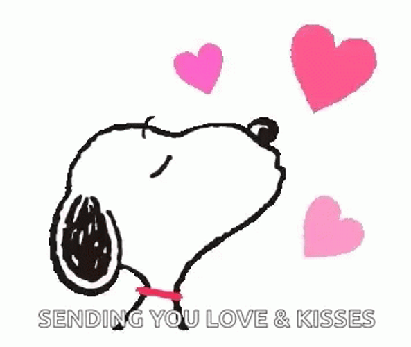 Snoopy Sending Kisses GIF