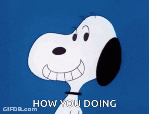 Snoopy Smiling Saying How You Doing GIF