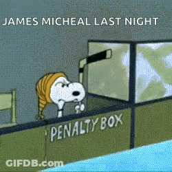 Snoopy Standing Next To Penalty Box GIF