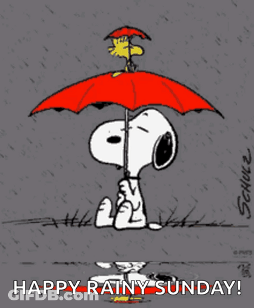Snoopy Sunday Red Umbrella GIF