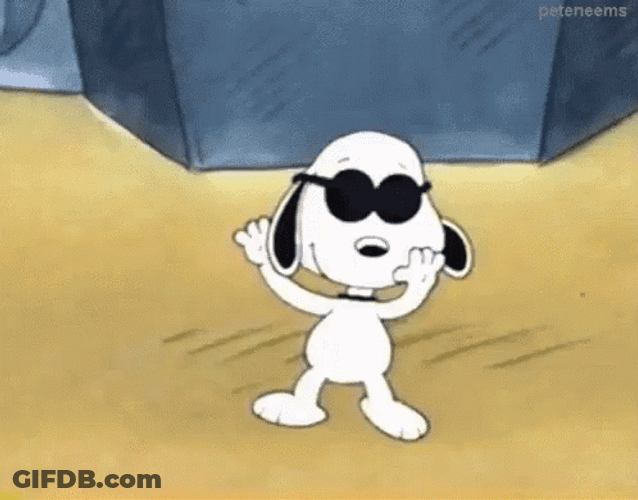 Snoopy Sunday Wearing Sunglass GIF