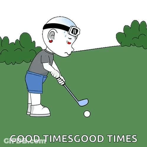 Snoopy Swinging Golf Club Good Times GIF