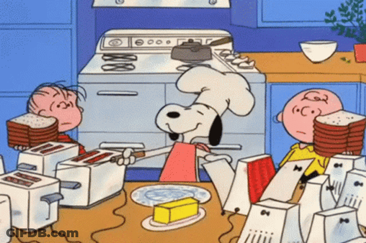 Snoopy Thanksgiving Breakfast Cooking GIF