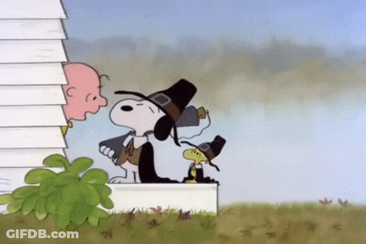 Snoopy Thanksgiving Fancy Knocking On Door GIF
