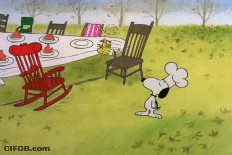 Snoopy Thanksgiving Meal Orders GIF