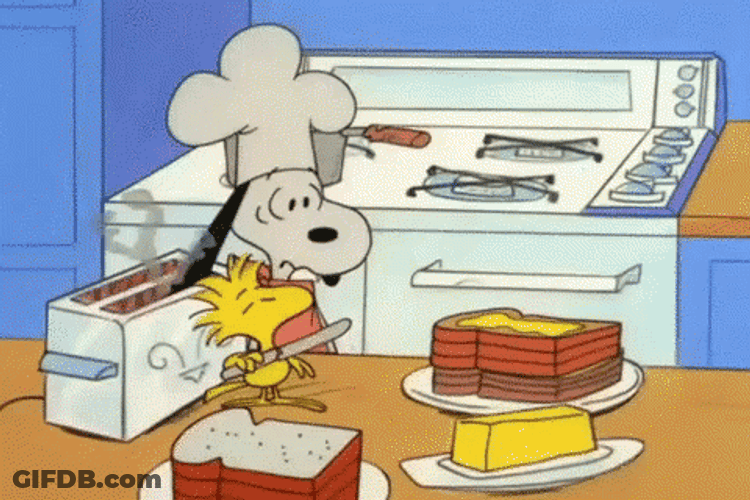 Snoopy Thanksgiving Toasting Breakfast GIF
