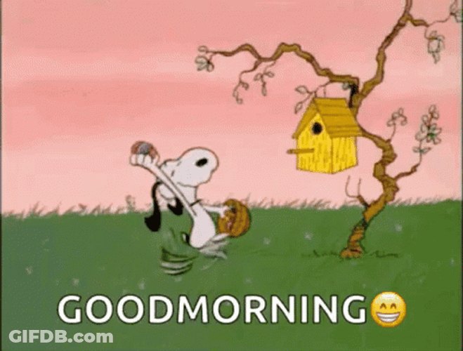 Snoopy Throwing Easter Eggs Good Morning Happy Easter GIF