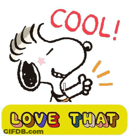 Snoopy Thumbs Up Cool Love That GIF