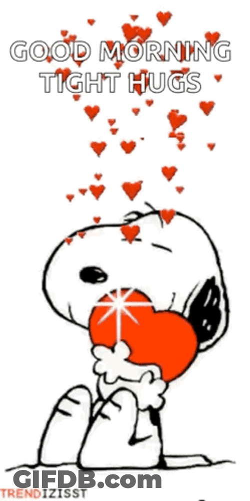 Snoopy Tight Morning Hugs GIF