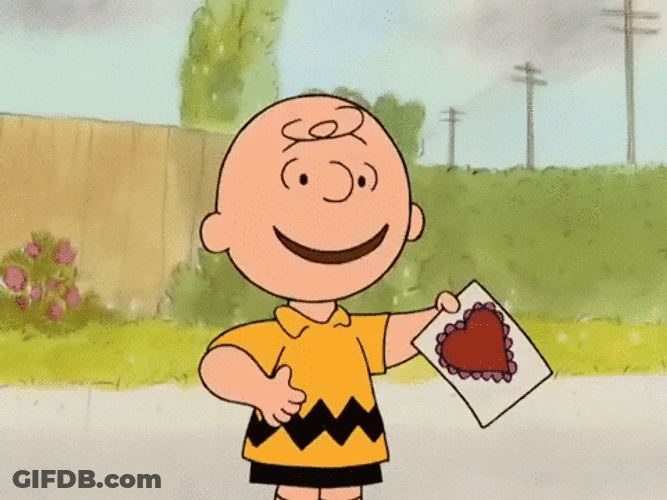 Snoopy Valentines Day Charlie Brown Offering Love Letter GIF
