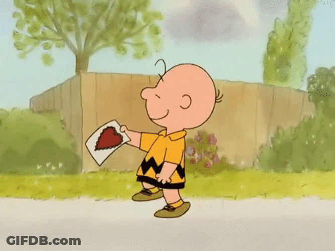 Snoopy Valentines Day Charlie Practice Giving Valentine Letter GIF