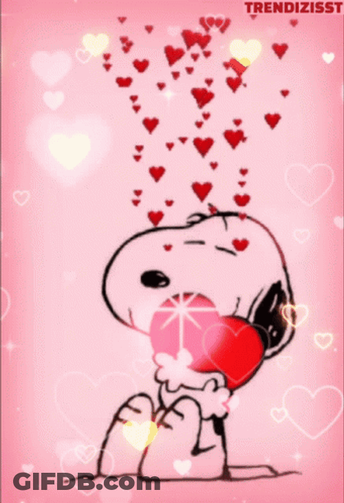 Snoopy Valentines Day Giving So Much Love GIF