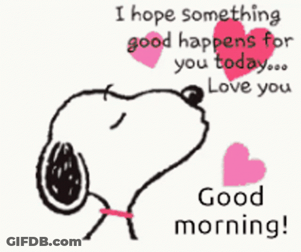 Snoopy Valentines Day Good Morning Letter GIF