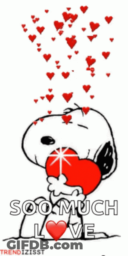 Snoopy Valentines Day Love You So Much Card GIF