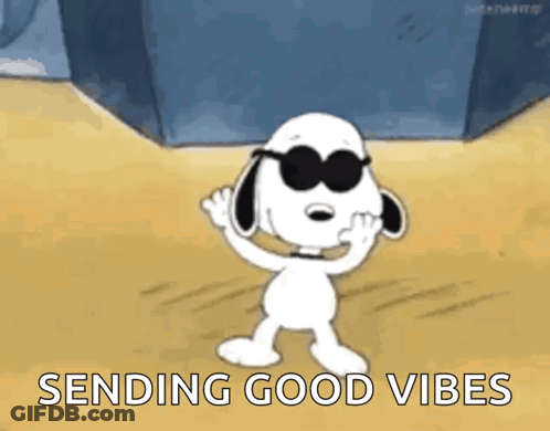 Snoopy Waving Sending Good Vibes GIF