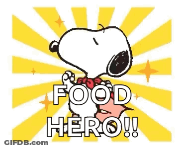 Snoopy Wearing Bow Tie Holding Food GIF