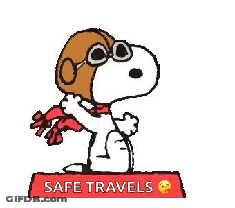 Snoopy Wearing Pilot Hat And Scarf GIF