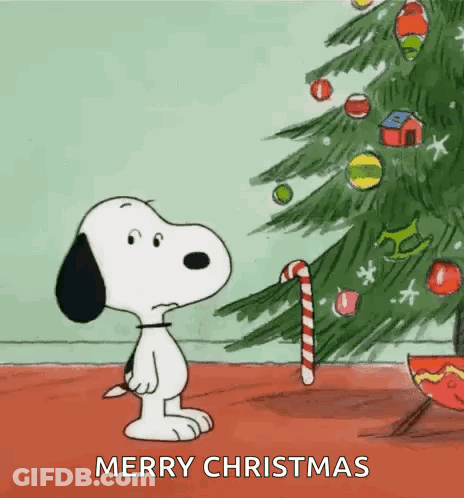 Snoopy Wishing Merry Christmas GIF