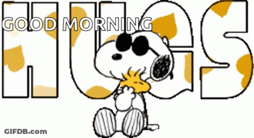 Snoopy With Good Morning Hugs GIF
