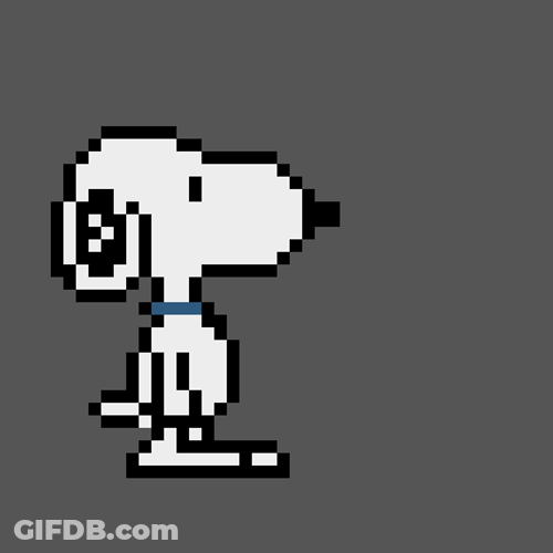 Snoopy With Pixelated Heart GIF