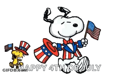 Snoopy Woodstock Fourth Of July Red GIF