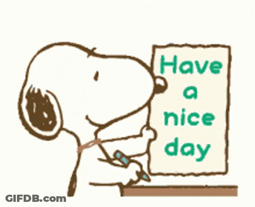 Snoopy Writing Have A Nice Day GIF