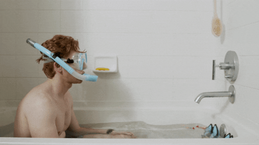 Snorkeling Bath Tub GIF