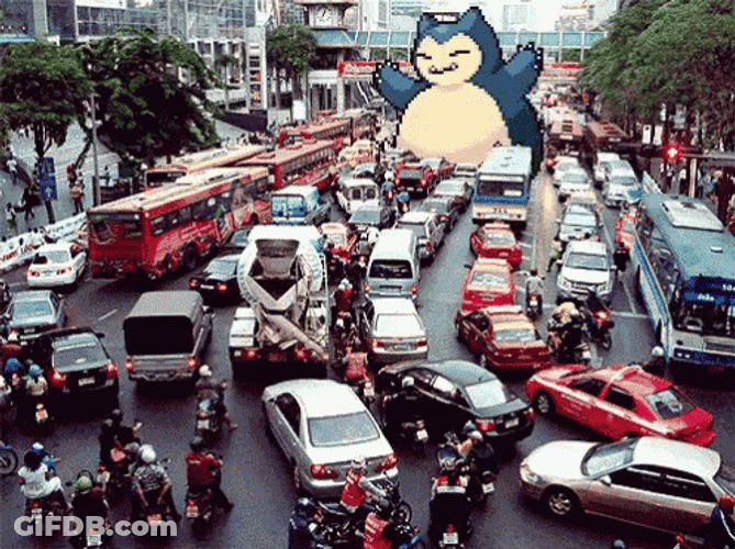 Snorlax Traffic Jam GIF