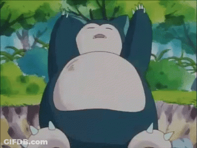 Snorlax Trying To Stretch Cartoon GIF