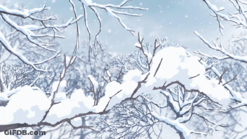 Snow Covered Trees Under Blue Sky GIF