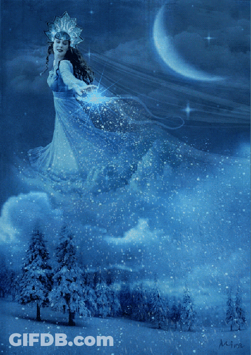 Snow Fairy Creating Winter GIF